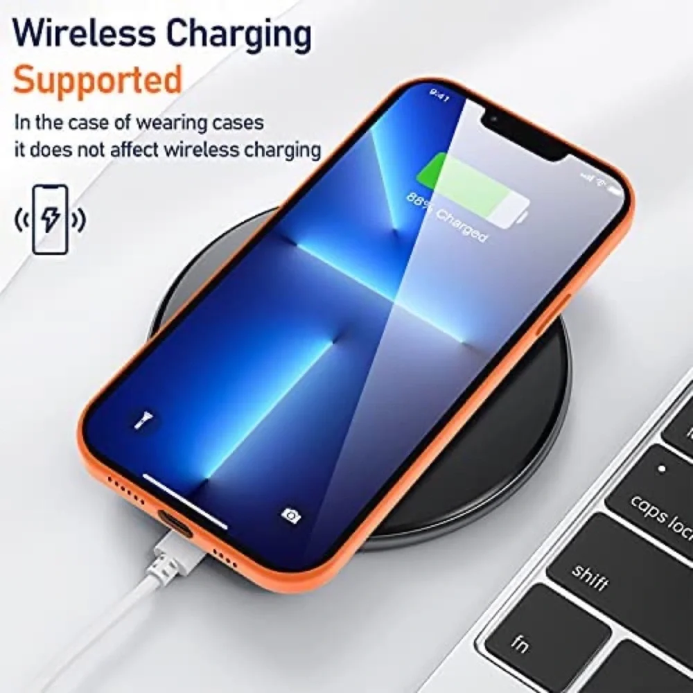 Ultra Thin Full Body Protective Soft Bumper iPhone 13 Pro 6.1” Case Orange